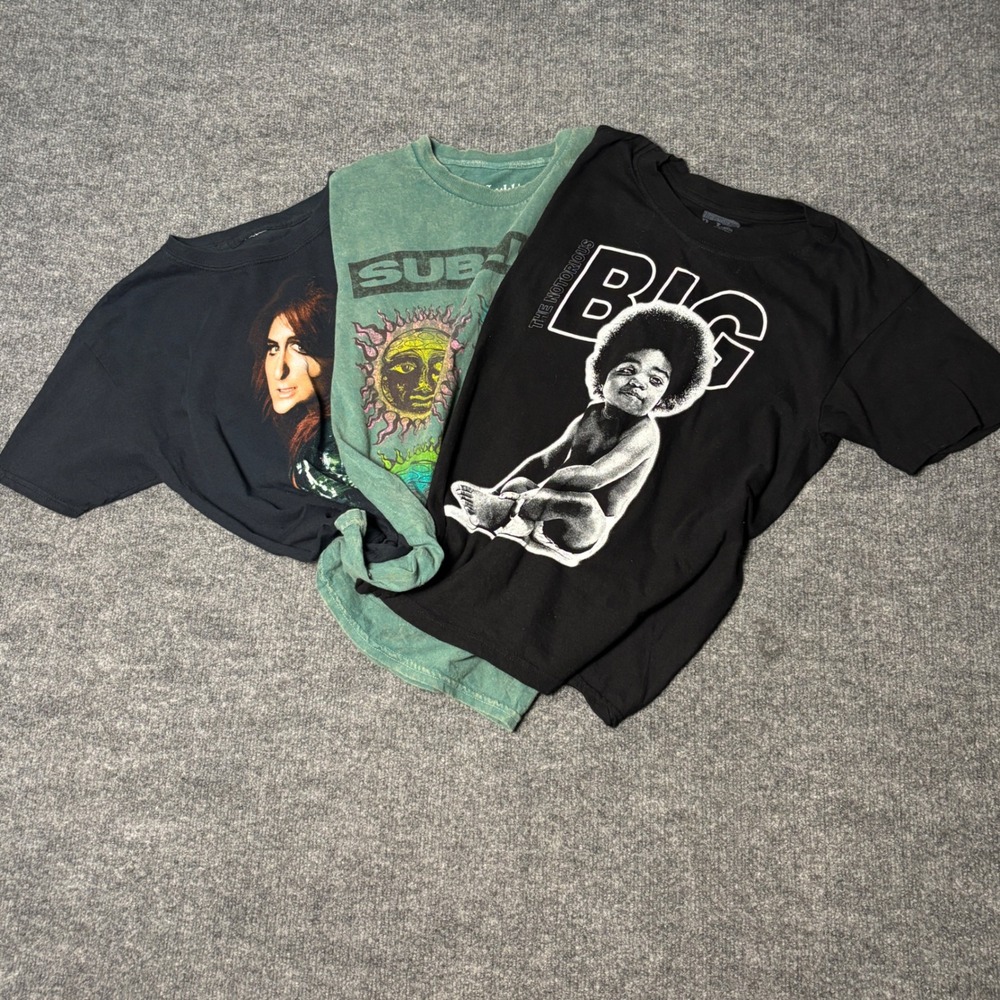 Womens Small Graphic T Shirt Lot Sublime Biggie Smalls Meghan Trainor Band Tees